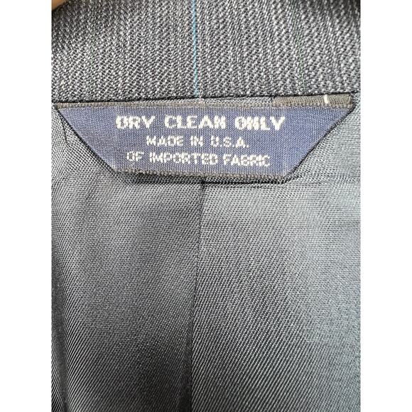 KUPPENHEIMER Vintage 44R Gray 100% Wool Blazer Blue PINSTRIPE Suit Jacket - Picture 7 of 9
